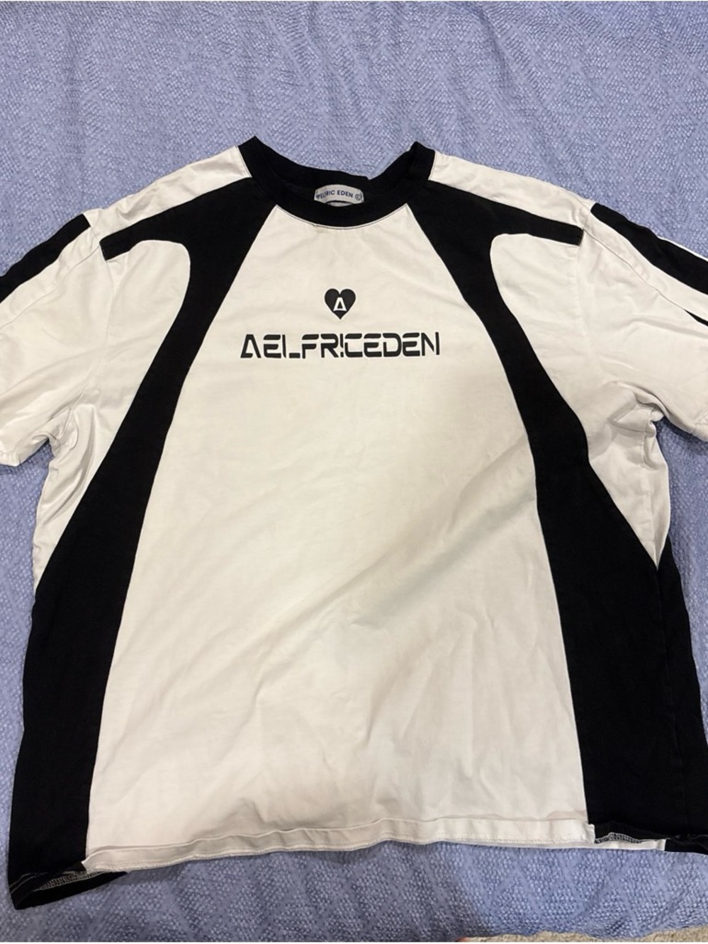 Aelfric Eden White & Black Panel Logo Short-Sleeve Tee
